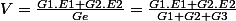 V=\frac{G1.E1+G2.E2}{Ge}=\frac{G1.E1+G2.E2}{G1+G2+G3}