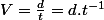 V=\frac{d}{t}=d.t^{-1}