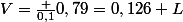 V=\frac {0,1}{0,79}=0,126 L