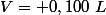 V= 0,100~L