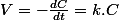V=-\frac{dC}{dt}=k.C