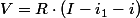 V=R\cdot\left(I-i_{1}-i\right)