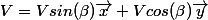 V=Vsin(\beta)\overrightarrow{x}+Vcos(\beta)\overrightarrow{y}