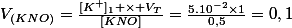 V_{(KNO)}=\frac{[K^+]_1 \times V_T}{[KNO]}=\frac{5.10^{-2}\times1}{0,5}=0,1