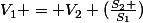 V_{1} = V_{2} (\frac{S_{2} }{S_{1}})