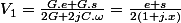 V_{1}=\frac{G.e+G.s}{2G+2jC.\omega}=\frac{e+s}{2\left(1+j.x\right)}