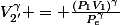 V_{2'}^{\gamma} = \frac{(P_1V_1)^{\gamma}}{P_e^{\gamma}}