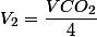 V_{2}=\dfrac{VCO_{2}}{4}