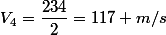 V_{4}=\dfrac{234}{2}=117 m/s