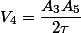 V_{4}=\dfrac{A_{3}A_{5}}{2\tau}