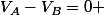 V_{A}-V_{B}=0 