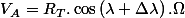 V_{A}=R_{T}.\cos\left(\lambda+\Delta\lambda\right).\Omega