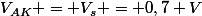 V_{AK} = V_s = 0,7 V