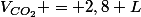 V_{CO_2} = 2,8 L