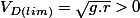 V_{D(lim)}=\sqrt{g.r}>0