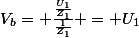V_{b}= \frac{\frac{U_{1}}{Z_{1}}}{\frac{1}{Z_{1}}} = U_{1}