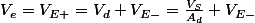 V_{e}=V_{E+}=V_{d}+V_{E-}=\frac{V_{S}}{A_{d}}+V_{E-}