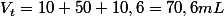 V_{t}=10+50+10,6=70,6mL