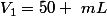 V_1=50 ~mL