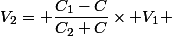 V_2= \dfrac{C_1-C}{C_2+C}\times V_1 