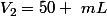 V_2=50 ~mL