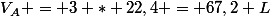 V_A = 3 * 22,4 = 67,2 L