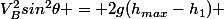 V_B^2sin^2\theta = 2g(h_{max}-h_1) 