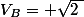 V_B= \sqrt{2\;g\;r\;(1-cos(\alpha _2)\;)} 