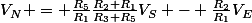 V_N = \frac{R_5}{R_1}\frac{R_2+R_1}{R_3+R_5}V_S - \frac{R_2}{R_1}V_E