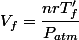 V_f=\dfrac{nrT'_f}{P_{atm}}