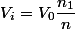 V_i=V_0\dfrac{n_1}{n}