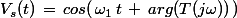 V_s(t)\,=\,cos(\,\omega_1\,t\,+\,arg(T(j\omega))\,)