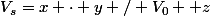 V_s=x \cdot y / V_0 +z