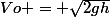 Vo = \sqrt{2gh}