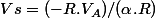 Vs=(-R.V_A)/(\alpha.R)