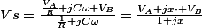Vs=\frac{\frac{V_{A}}{R}+jC\omega V_{B}}{\frac{1}{R}+jC\omega}=\frac{V_{A}+jx\cdot V_{B}}{1+jx}