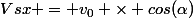 Vsx = v_0 \times cos(\alpha)
