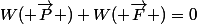 W( \overrightarrow{P} )+W( \overrightarrow{F} )=0