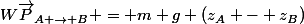 W\vec{P}_{A \to B} = m g (z_A - z_B)
