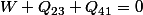 W+Q_{23}+Q_{41}=0