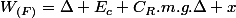 W_{(F)}=\Delta E_{c}+C_{R}.m.g.\Delta x