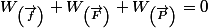W_{\left(\overrightarrow{f}\right)}+W_{\left(\overrightarrow{F}\right)}+W_{\left(\overrightarrow{P}\right)}=0