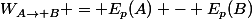 W_{A\rightarrow B} = E_p(A) - E_p(B)