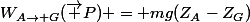W_{A\rightarrow G}(\vec P) = mg(Z_A-Z_G)
