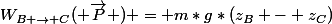 W_{B \rightarrow C}( \overrightarrow{P} ) = m*g*(z_B - z_C)