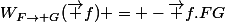 W_{F\rightarrow G}(\vec f) = -\vec f.FG