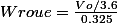 Wroue=\frac{Vo/3.6}{0.325}