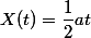 X(t)=\dfrac{1}{2}at