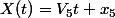 X(t)=V_{5}t+x_{5}