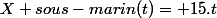 X sous-marin(t)= 15.t